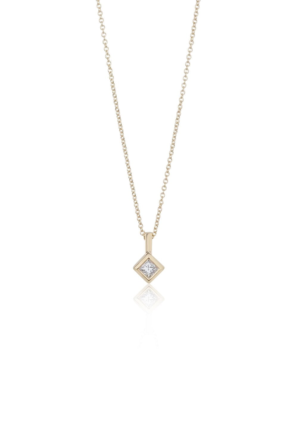 1ct. Princess 14k Gold Pendant in White | Lab Grown Diamonds – Lightbox  Jewelry